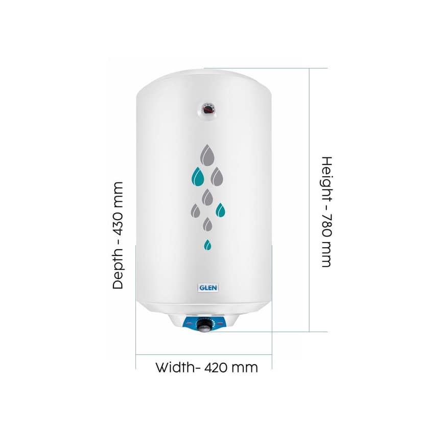 Water Heater 50 Litre 2000W 8 Bar Pressure Glasslined Element and Tank, Temperature control (7056) view 2