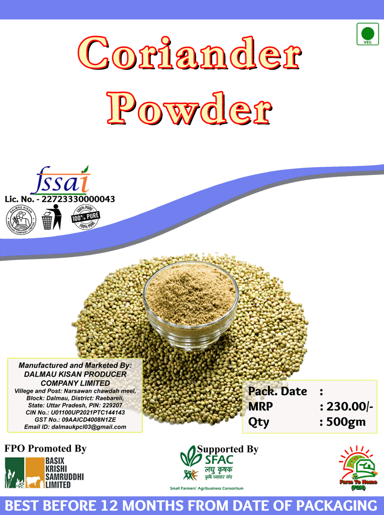 Coriander Powder - 500gm Pack - 100% Pure and Natural (pack of 2) (pack of 2)