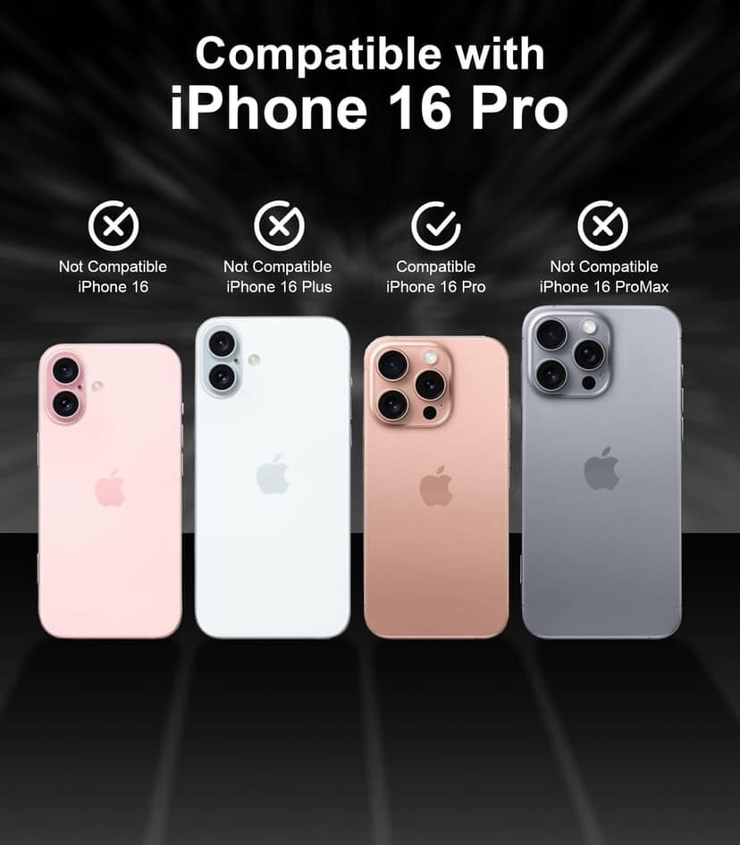 LIRAMARK PU Leather Flexible Back Cover Case Designed for iPhone 16 Pro view 2