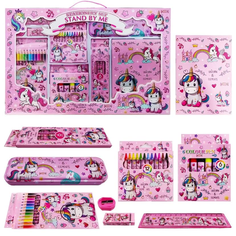 Party Propz Unicorn Stationery Set - 41 Pcs Stationery Items for Girls | Return Gift for Girls | Stationary Set Return Gifts | Unicorn School Kit for Girls |Kawaii Unicorn Stationery Kit for Girls view 2