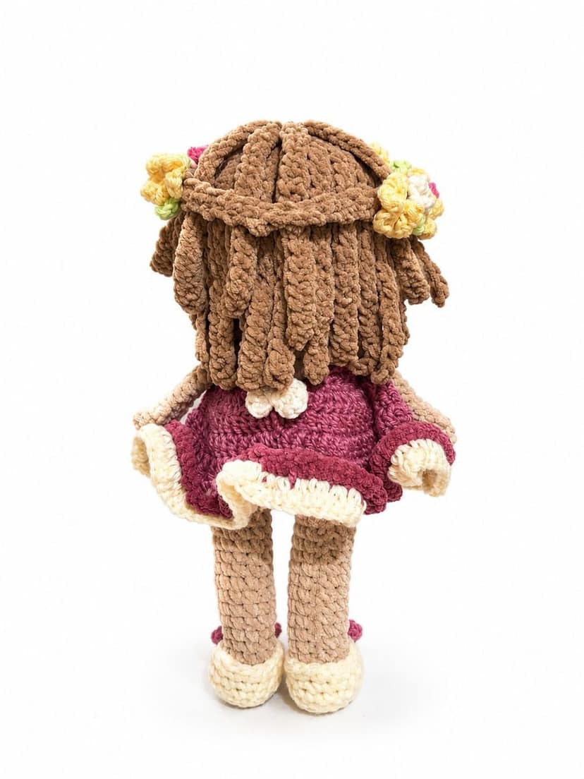 CROCHETED FLOWER GIRL TEDDY view 2