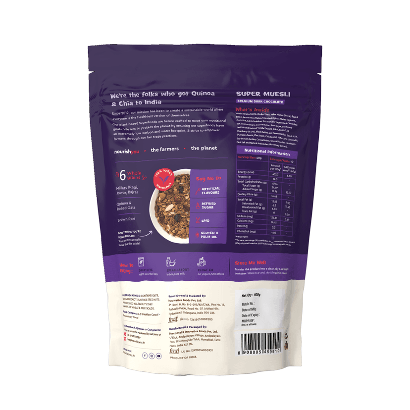 nourish you Super Muesli - Belgium Dark Chocolate view 2