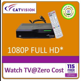 Catvision DD Free Dish DTH MPEG4 HD for 115+ Free TV Channels with | HDMI Cable | Deluxe Remote (pack of 2)