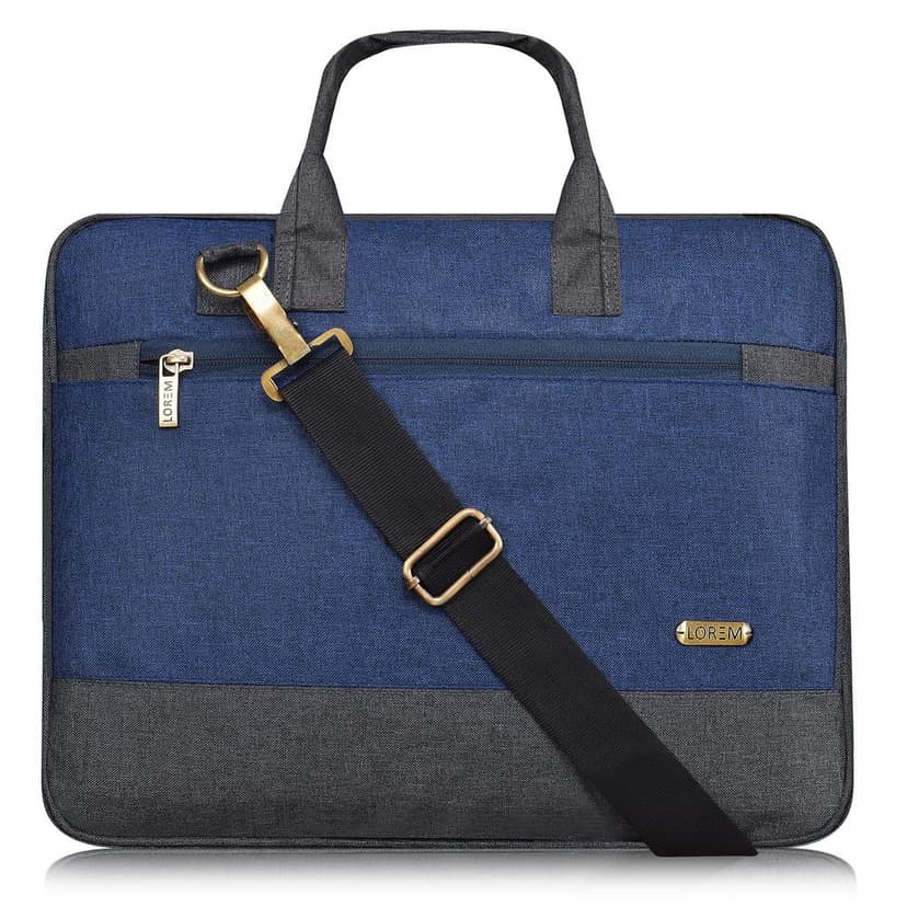 LOREM Blue & Grey Color Faux Leather 10L Laptop Messenger Bag For Men & Women BG34