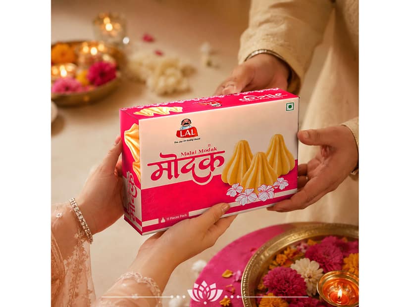 LAL Sweets Malai Modak 200g, Traditional Indian Sweet, Ganesha Chaturthi Special, Premium Malai Modak, Festive Mithai Dessert for Celebrations view 2