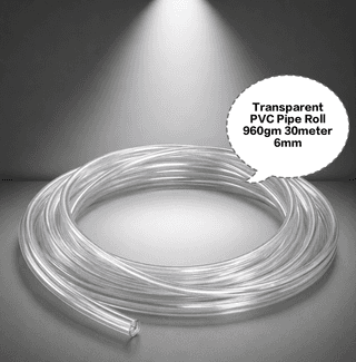 Transparent PVC Pipe Roll, Clear Flexible Hose Pipe, PVC Water Tube Pipe, Air Pump Pipe Hose, Gardening Transparent Pipe 960gm 30meter 6mm