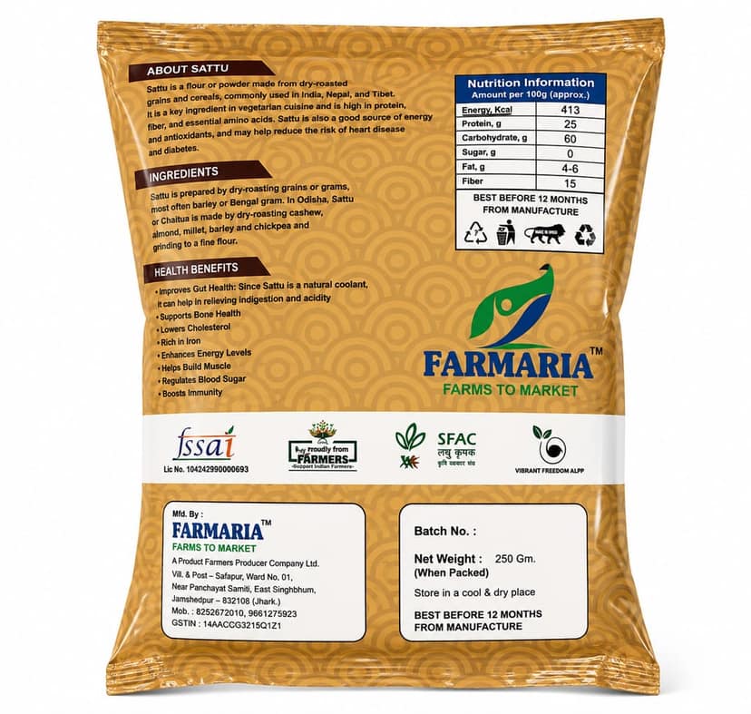 Farmaria Sattu - 100% Pure, Low Temperature Ground view 2