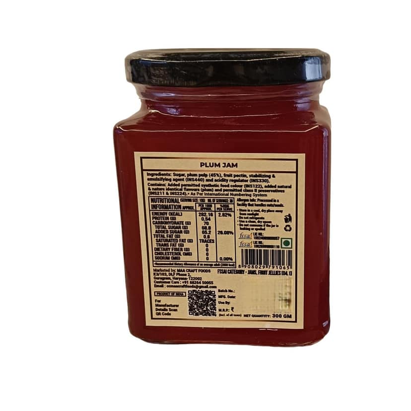 Maa Craft Plum Jam | Himachali Plum Preserve | Handmade Fruit Jam | Himalayan Crafted | Sweet & Tangy Spread | No Artificial Flavours | 300g view 2