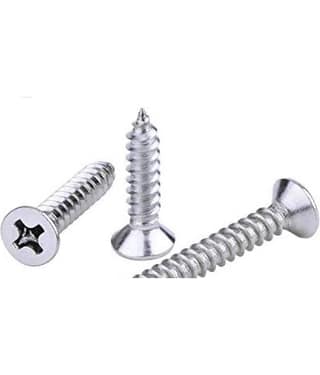 ADISON SILVER FLATHEAD screws mild steel heavy duty sharp point screws 3.5*25mm pack of 100 pcs screws and get 25 pcs screws free