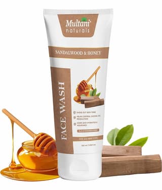 Multani Naturals Sandalwood & Honey Face Wash for Soothing, Hydrated & Glowing Skin 100ml
