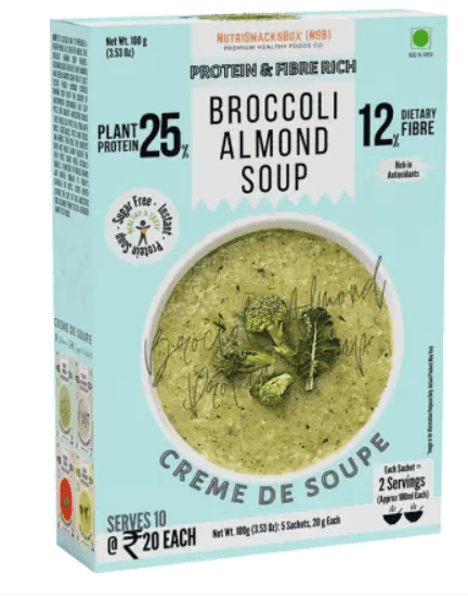 NutriSnacksBox Broccoli Almond Soup | Italian Mushroom Soup (Pack of 2, 200 g) view 2