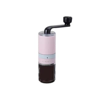 The Bean Co Roasters Manual Coffee Grinder with Adjustable Settings,High Borosilicate Glass and Coloured 304 Stainless Steel Body with Ceramic Burr (Whole Bean Coffee Grinder) (Pink)