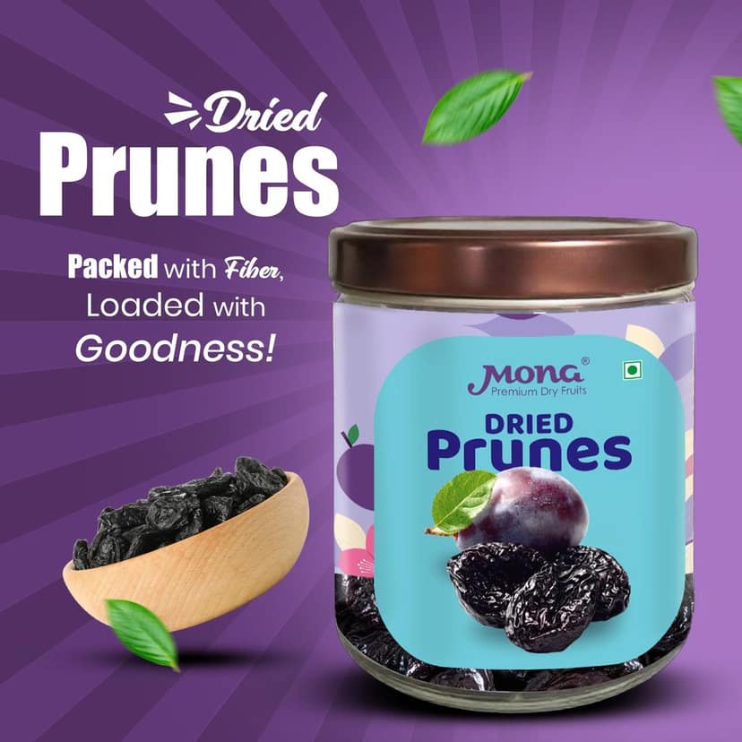 Mona Premium Dried Prunes - Natural, Sweet & Fiber-Rich Dry Fruit view 2