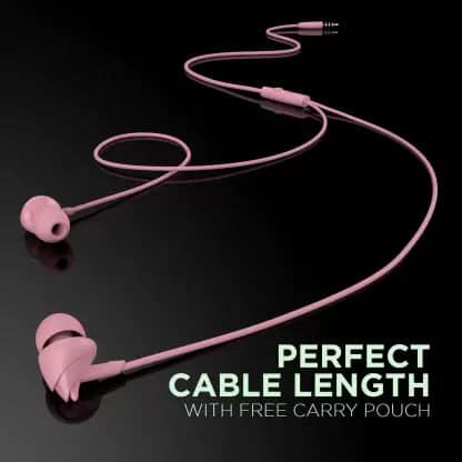 Bassheads 100 | Wired Earphone with 10mm Dynamic Drivers, Stylish Hawk-inspired Design, Super Extra Bass Pink view 2