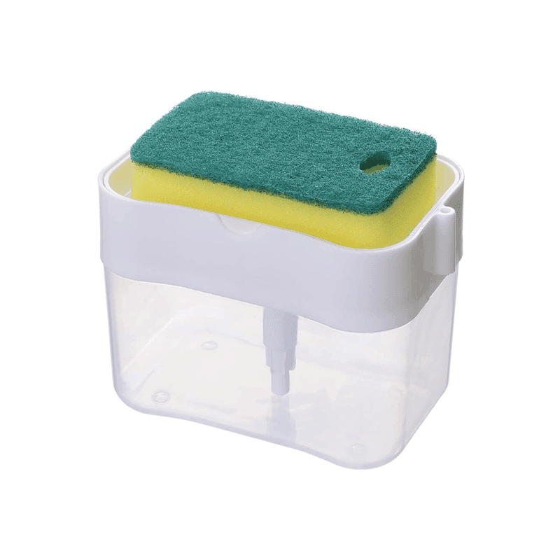 Flying Monk 2 in 1 Soap Dispenser for Dishwasher Liquid Holder, Liquid Dispenser Through Pump (Multi-Color, 400 ML) with Sponge (Grey)