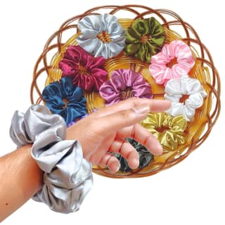 Dvabeautyshop scrunchies for Women, Pack of 10, Satin Scrunchies (Floral 3, Large) Dvabeautyshop scrunchies for Women, Pack of 10, Satin Scrunchies (Floral 3, Large) - Rich / 1 count (Pack of 10)