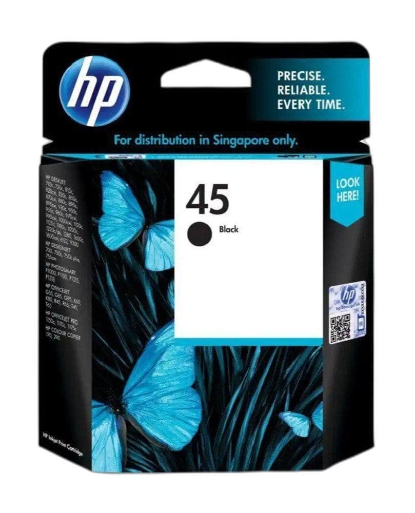 HP 45 Black Original Ink Cartridge (51645AA) for HP DeskJet 450, 450C, 450CI, 450G, 450CBI Printers view 2