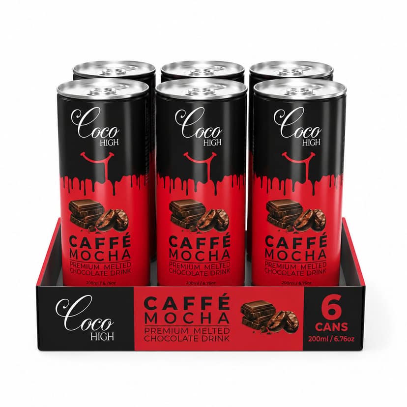 COCOHIGH Caffe Mocha Chocolate Drink Shake - 200ml (Pack Of 6)