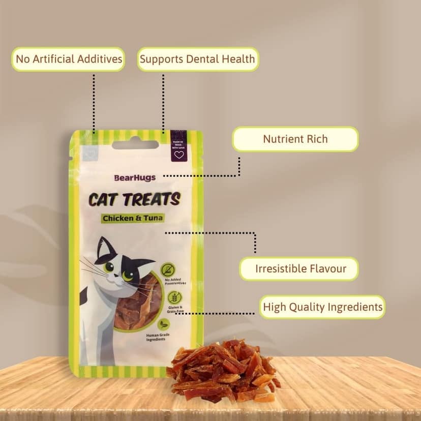 BearHugs Chicken & Tuna Non Veg Cat Treats - 35gm view 2