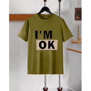 AUSK Mens Casual Printed Cotton Blend Green & Beige Summer wear Co-ords set of T-Shirt & Trakpant view 2