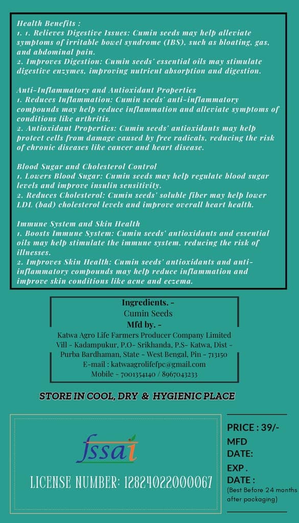Cumin Seeds - Digestive, Anti-Inflammatory & Antioxidant - 100gm view 2