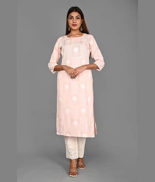 AMIRA'S INDIAN ETHNICWEAR - Pink Rayon Women's Stitched Salwar Suit ( )