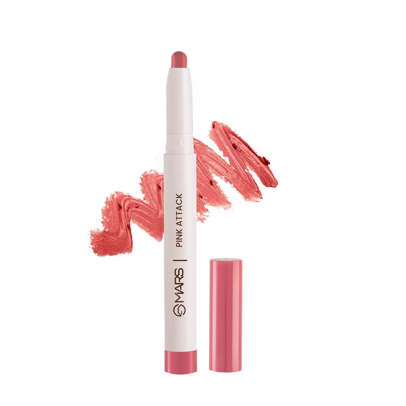 MARS Retractable Poppins Long Lasting Lip Crayon | Matte Finish | Smudge Proof & Kiss Proof Crayon Lipstick for Women (1.3 gm) (10-PINK ATTACK) MARS Retractable Poppins Long Lasting Lip Crayon | Matte Finish | Smudge Proof & Kiss Proof Crayon Lipstick fo