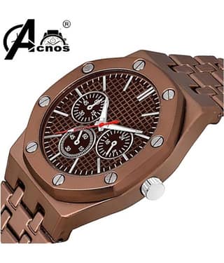 acnos Black Stainless Steel Analog Men's Watch