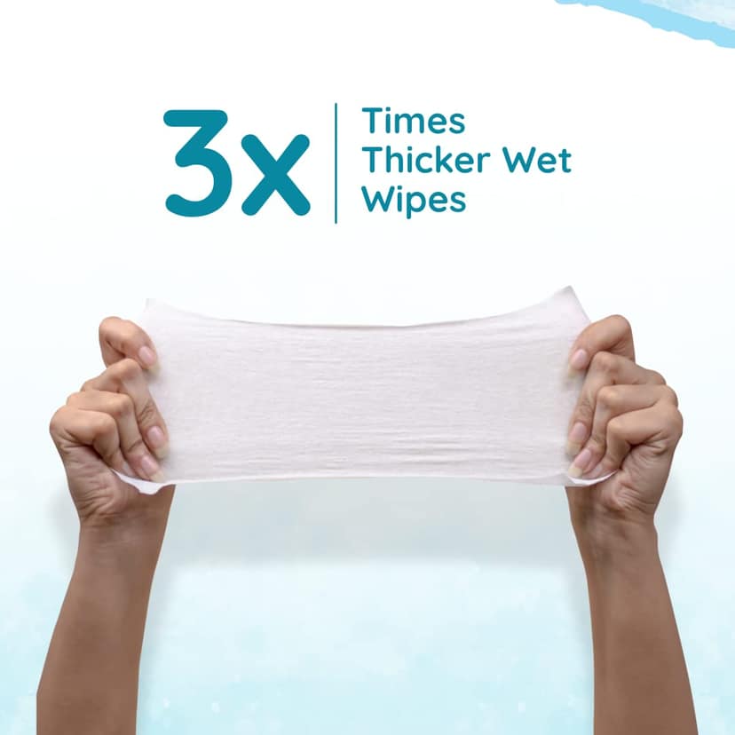 Mother Sparsh Thick Fabric Baby Water (Unscented) Wipe (Blue, 10 Wipes) - Pack of 12 Mother Sparsh Thick Fabric Baby Water (Unscented) Wipe (Blue, 10 Wipes) - Pack of 12 - 12 count (Pack of 10) view 2