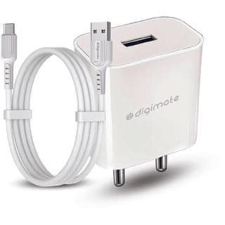 Digimate 15W Single USB Port Charger With Type-C Cable, Fast Charging Universal Compatibility (DG-ADP-1007)