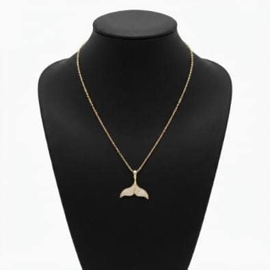 Whale Tail Necklace - Gold-tone | Gold-Tone Anti-Tarnish Imitation Jewellery
