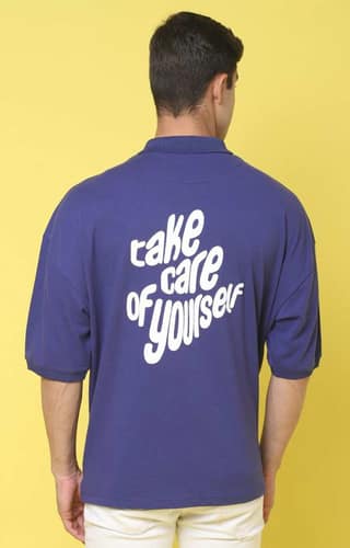 Men's Take Care Of Yourself Oversize Polo T-shirt