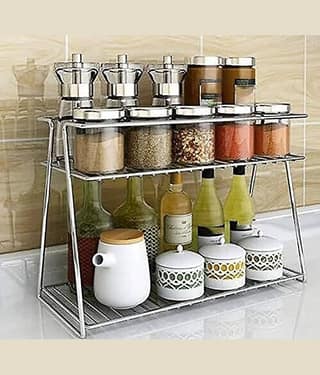 Winstar - Silver Stainless Steel Storage Racks ( Pack of 1 )
