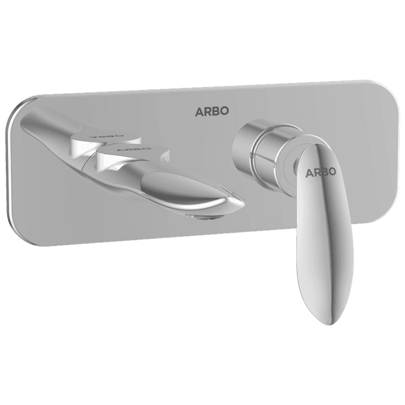 KA-3167 Exposed Part Kit For Single Lever Basin Mixer Wall Mounted With Consisting Of Operative Lever, Basin Spout & Wall Flange