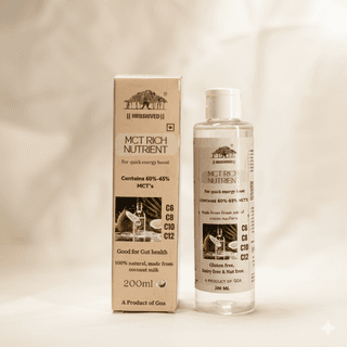 Hrushived 65 Percent MCT Rich Virgin Coconut Milk Oil Quick Energy Gut Health and Keto Friendly 200 ml