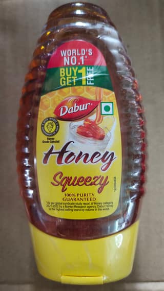 Dabur Honey - Squeezy, 100% Pure, Rich In Nutrients, No Sugar, Boosts Immunity, 225 gm +225gm (buy 1 get 1)