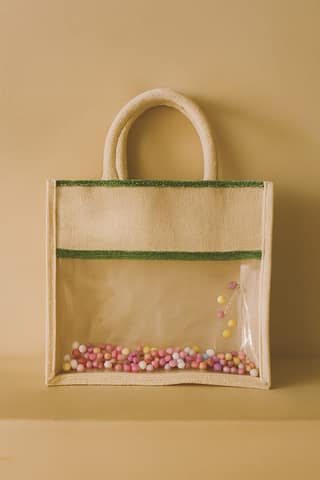 Eco-Friendly Natural Jute Tote Bag with Rolled Handles
