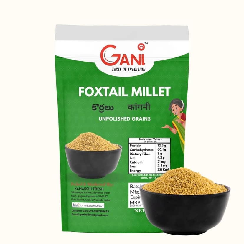 Gani Foxtail Millet Unpolished Grains - korralu - 1 kg view 2