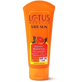 Lotus Herbals Safe Sun Vitamin C Matte Gel Daily Sunscreen Spf 50 Pa+++ Dermatologically Tested 50G