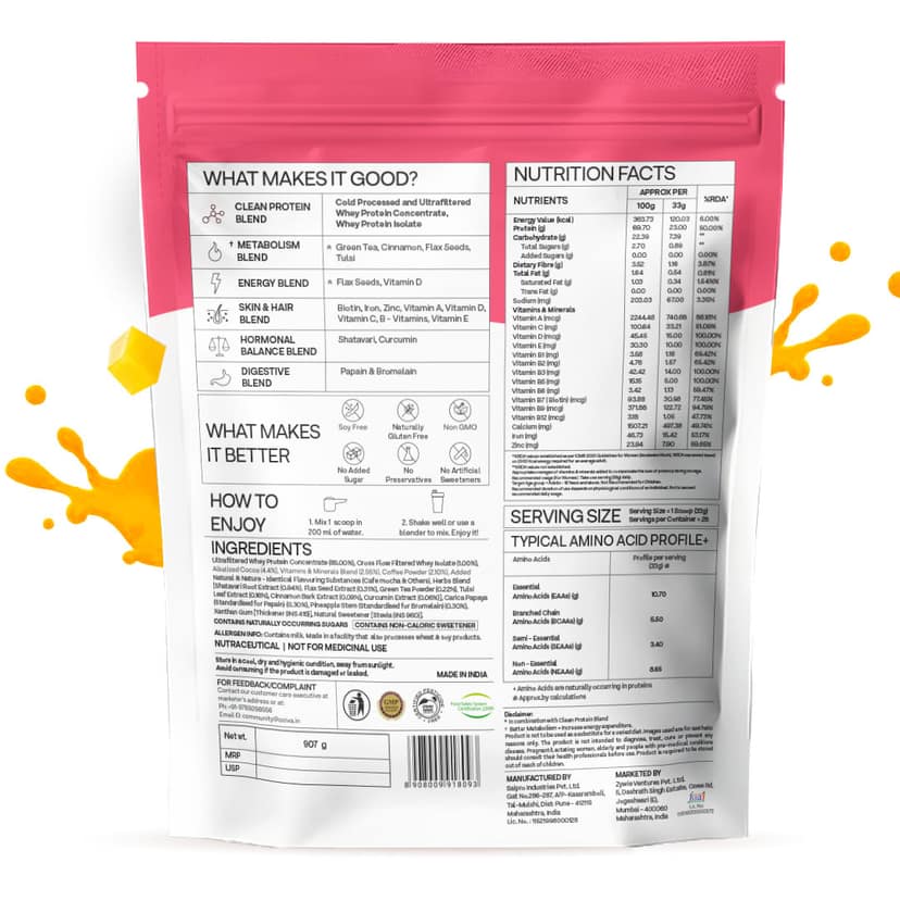 OZiva Protein & Herbs for Women, Mango OZiva Protein & Herbs for Weight Management, Women - Mango - 800g view 2