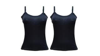 FooFaa Pack of 2 - Cotton Spandex Bra Blouse Top Camisole Tank for Women - Fits 30" to 34" Bust