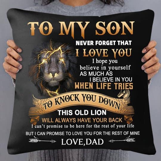 Arni Arts Dad To Son Never Forget I Love You Cushion Cover Golden 16x16 Inch view 2