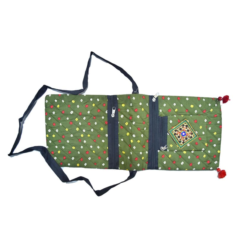 Tribes India Cotton & Sponge Green Purse view 2