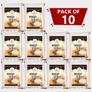 Wheat Flour 10 Kg (Pack of 10 x 1 Kg) by Hyperfield Krishi Producer – Pure, Natural & Farm-Fresh Atta for Daily Cooking.