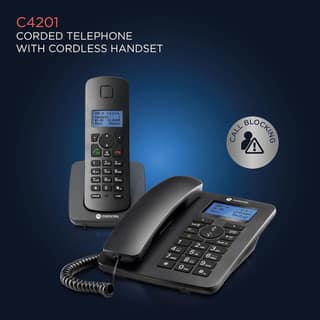 Motorola Voice C42 Corded Telephone with Digital Cordless Handset