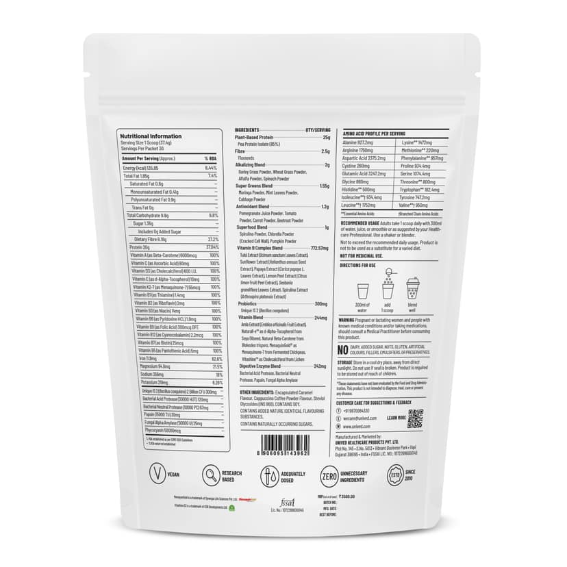 Unived Superfoods Protein for Daily Strength, Energy, Health Caramel Latte view 2