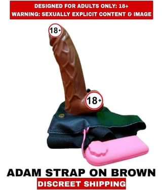 MALE ADULT SEX TOYS ADAM STRAP ON HOLLOW BROWN SOLID DILDO with REMOTE CONTROLLER VIBRATION For Men