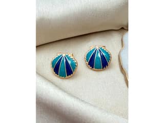 Ishkaara Blue Sea Shell Earrings