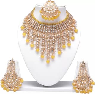 Swarajshop Alloy Gold-plated Yellow Jewel Set (Pack of 1)