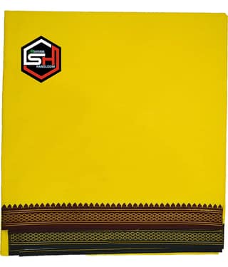 Shyam Handloom Cotton Men's Dhoti Yellow ( Pack of 1 )